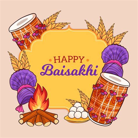 Happy Baisakhi Event Theme Free Vector