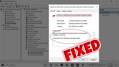 Fix Code 43 Error Unknown Usb Device Device Descriptor Request