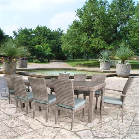 Rst Brands Cannes Spa Blue 9 Piece Outdoor D In The Patio Dining Sets
