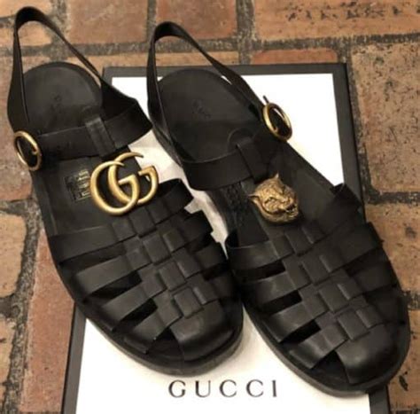 Gucci Mens Jelly Buckle Strap Sandal In Black 10 More Than You Can