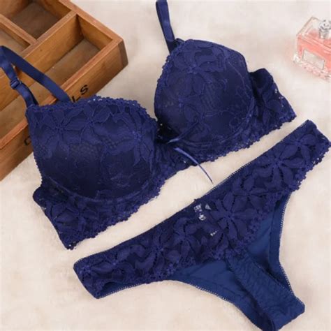 Weixinbuy Lace Embroidery Women Bra Set Push Up Underwear Bra And