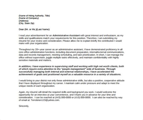 Sample Executive Assistant Cover Letter 7 Examples In