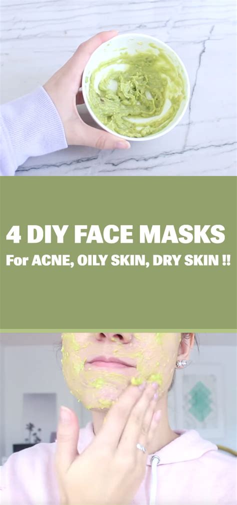 4 Diy Face Masks For Acne Oily Skin Dry Skin