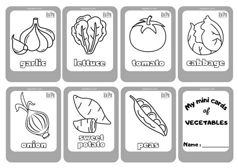 Vegetables 3 Mini Cards Coloring