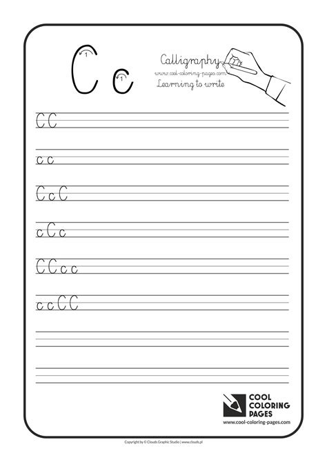 Cool Coloring Pages Letter C Calligraphy For Kids Cool Coloring