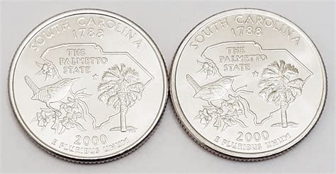 2000 P And D South Carolina State Quarter Set 2 Coins Free Shipping