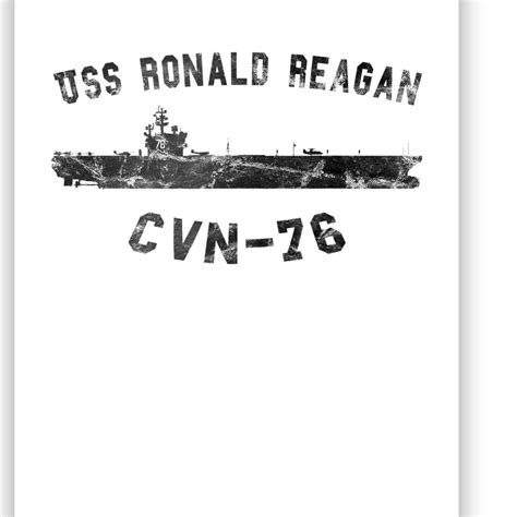 Uss Ronald Reagan Cvn76 Aircraft Carrier Vintage Poster Teeshirtpalace