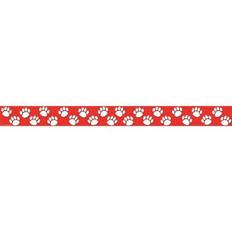 Red With White Paw Prints Straight Border Trim By Teacher Created Resources Bordertrimmer
