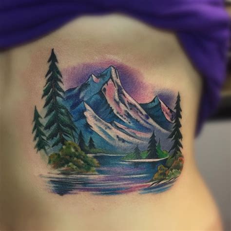 By this we mean that some element of linework or foundational shadow is laid for it. Mountain scene with happy trees by Em Becker, at Cream ...