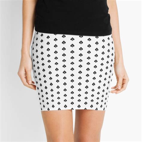 Queen Of Spades Pattern White Mini Skirt For Sale By Dominus101