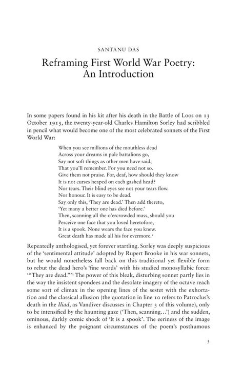Reframing First World War Poetry An Introduction The Cambridge
