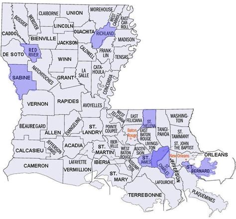 Where Did The Names Of Louisianas 64 Parishes Come From Louisiana