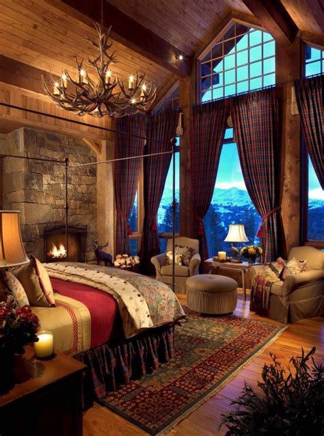 35 Gorgeous Log Cabin Style Bedrooms To Make You Drool Cabin Style Bedroom Log Cabin