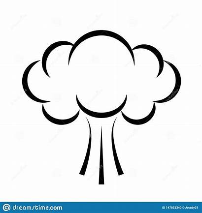 Smoke Puff Cloud Icon Vector Drawing Illustration