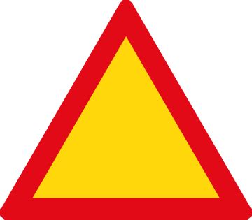 The upper triangle is green, the lower one is blue; File:Triangle warning sign (red and yellow).svg ...