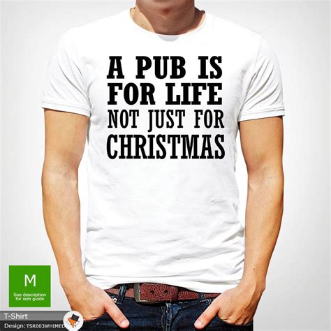 Men S T Shirt A Pub Is For Life Not Just For Christmas S M L Present Gray Ebay