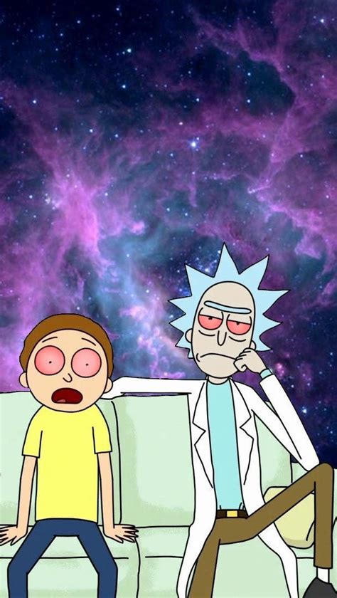 Stoned Rick and Morty phone background [OC] : trees