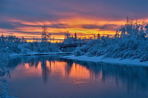 Tuesdays Sunset Over The Chena River Behind The Carlson Center Photo