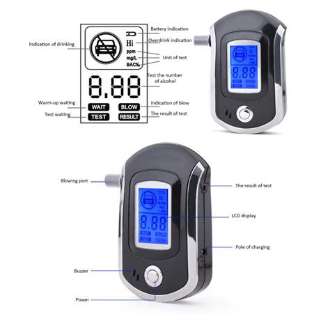 buy professional digital breath alcohol tester breathalyzer with lcd dispaly