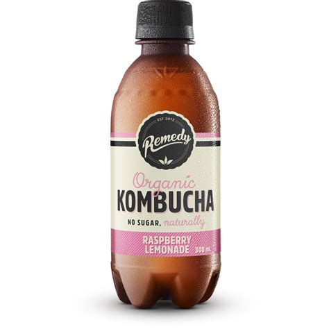 Remedy Kombucha Raspberry Lemonade 300ml Woolworths