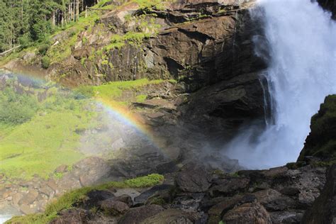 Free Photo Rainbow By Waterfall Colorful Lake Rainbow Free