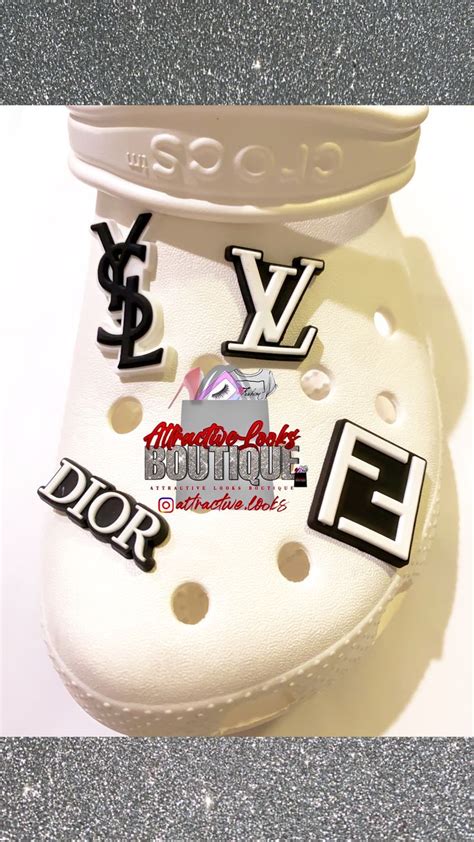 Show off your style & customize your crocs with jibbitz shoe charms! Designer Inspired #Croc Charms, #Lv #MCM #YSL by ...