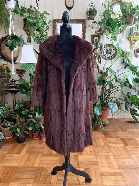 1940s brown summer ermine mink fur vintage full length coat furs by maurice addis portland etsy