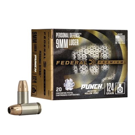 Federal Personal Defense 9mm 124 Grain Hollow Point 20 Rounds Omaha