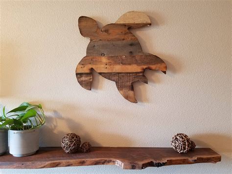 Rustic Large Turtle Sign Reclaimed Wood Pallet Sign Rustic Home