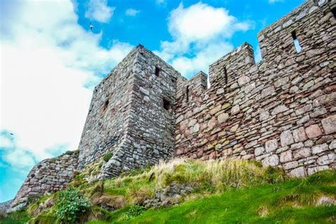 Ancient Wall Of Peel Castle In Peel Isle Of Man Stock Image Image Of