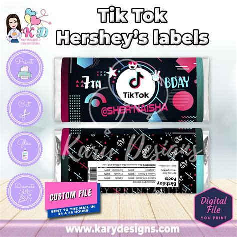 Tik Tok Hersheys Labels Kary Designs