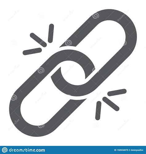 Link Glyph Icon Hyperlink And Attach Chain Sign Vector Graphics A