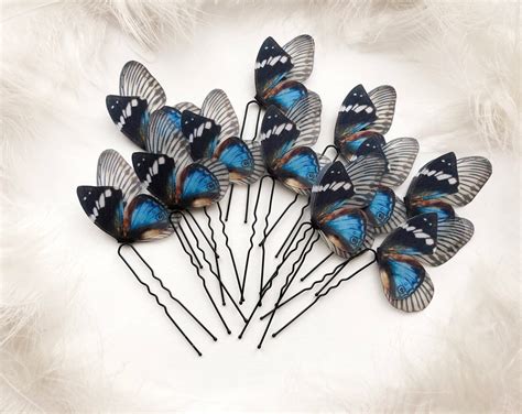 Something Blue 3d Butterfly Hairclip Silk Butterfly Hairclip Etsy