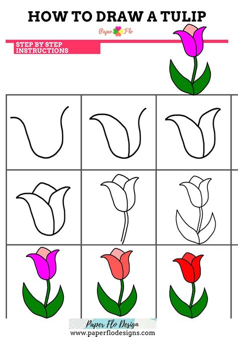 Once they are more confident why not have them learn how to draw an easy rose. How to Draw a Tulip - Easy Step by Step Tutorial and Video ...