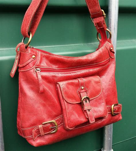 Large Red Leather Messenger Bag Red Leather Cross Body Etsy Bags