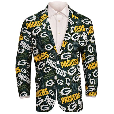 Nfl Green Bay Packers Mens Repeat Logo Business Suit Jacketrepeat Logo