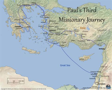 Pauls Third Missionary Journey Map Printable
