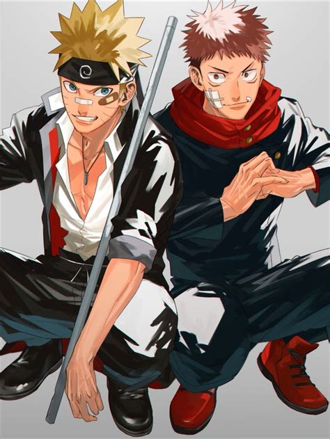 Naruto And Itadori Anime Crossover Naruto Cute Anime Naruto