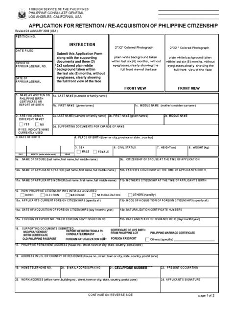 Dual Citizenship Application Form Birth Certificate Naturalization