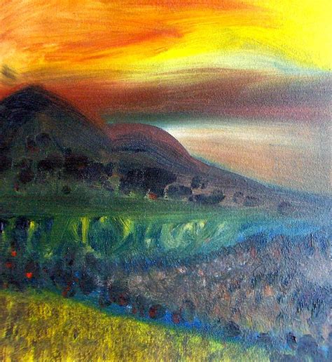 Sunset Over Mountains Painting At PaintingValley Com Explore