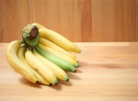Bananas On Wooden Background Banana Beverage Food Fresh Banana On