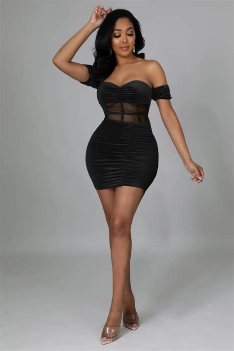 Sexy Fashion Nightclub Wrap Chest Perspective Mesh Stitching Pleated One Shoulder Evening Dress