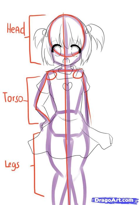 How To Draw Anime Body Female Drawing A Basic Full Body Animemanga Girl Youtube