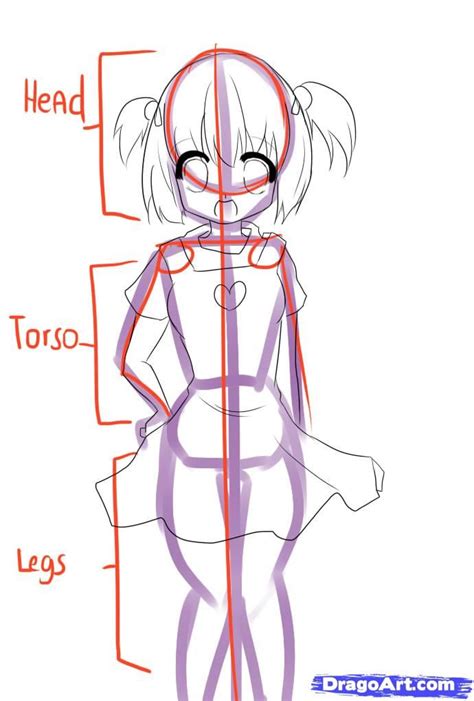 How To Draw Anime Body Female Drawing A Basic Full Body Anime Manga Girl Youtube