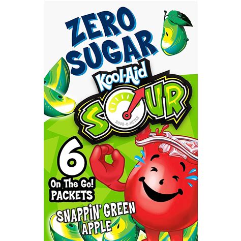 buy kool aid sugar free sours snappin green apple on the go powdered drink mix 72 count online