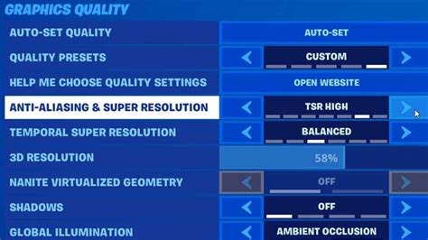 Best Graphics Settings Fortnite Chapter 4 Unreal Engine 5