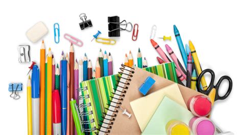 Colorful School Supplies On White Background Photos By Canva