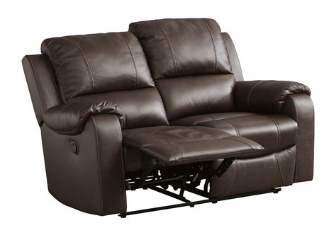 Ashley Furniture Grixdale Brown Leather Reclining Sofa And Loveseat