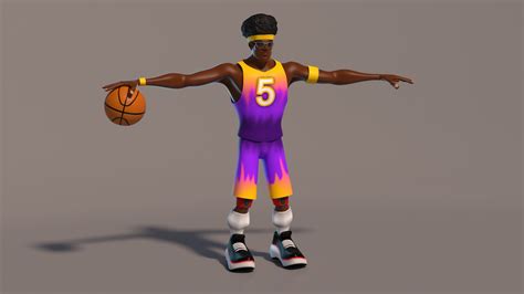 Cartoon Basketball Player Character Rigged Model Turbosquid 1826239