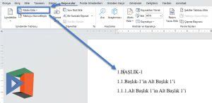 Başlıklar ve İçindekiler Tablosu Ekleme Microsoft Word